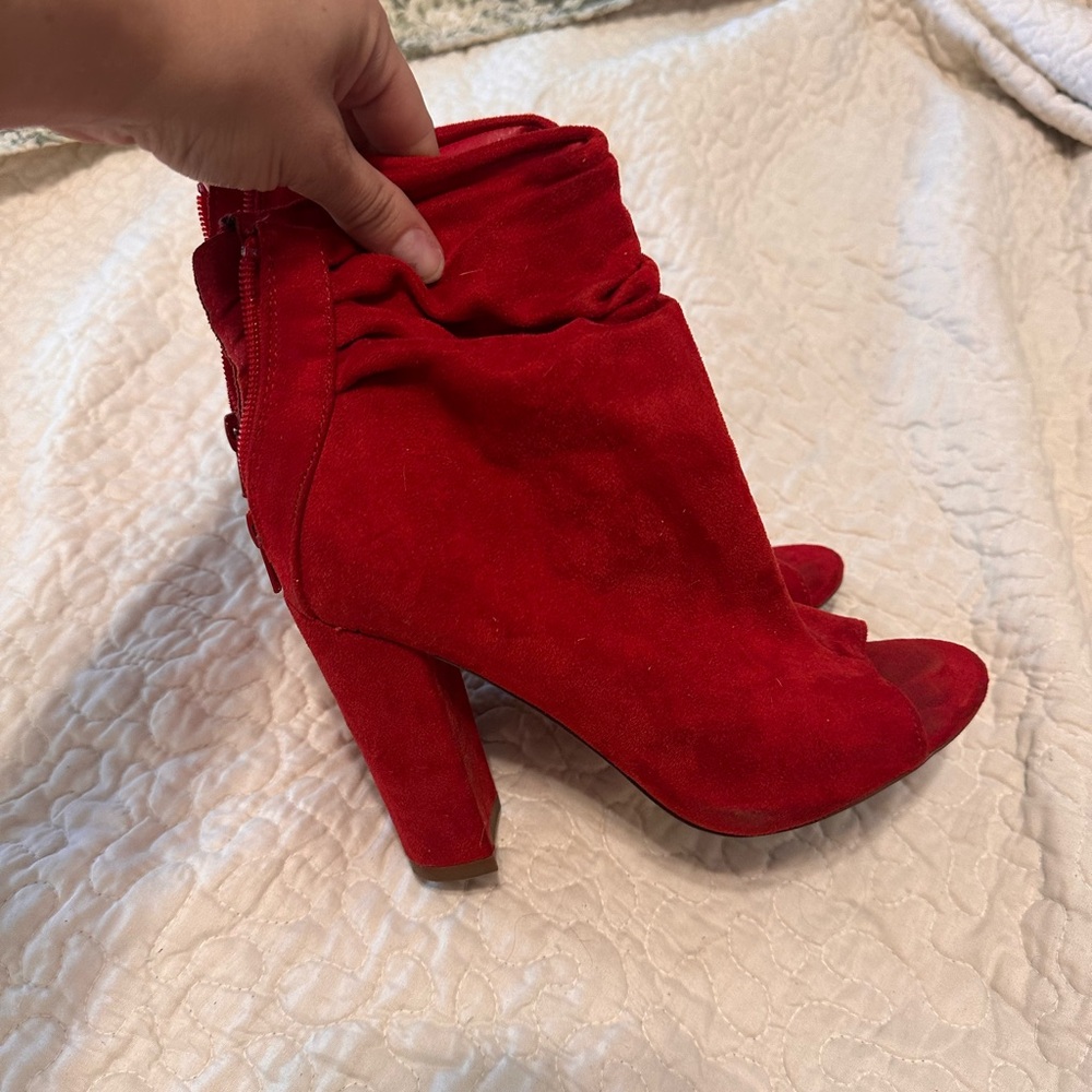 Fashion Nova Bold Red Ankle Booties